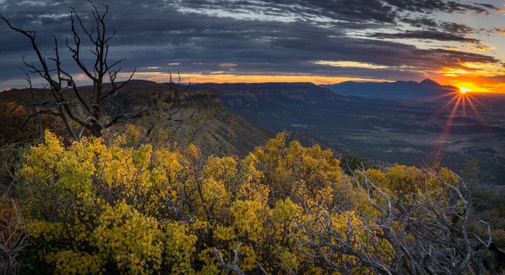 Sunset at Mesa Verde National Park, Colorado.
