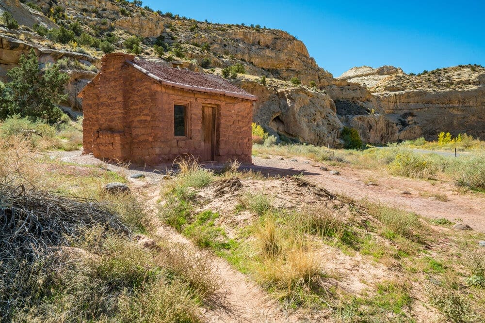 Behunin Cabin in Capitol Reef National Park, Utah was the home for to a family of fifteen.